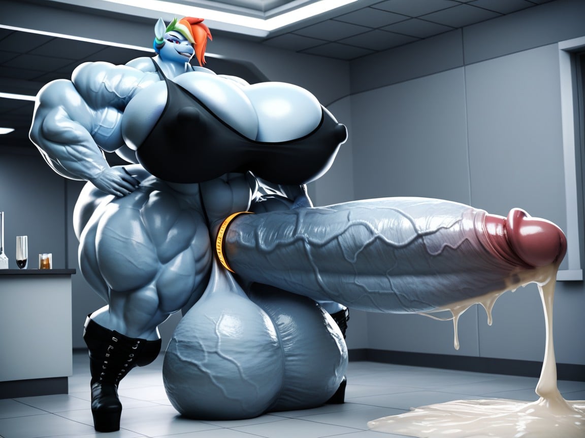 Growth, Impossibly Swollen Cock Veins, Hyper Large Muscles Furry AI Porn