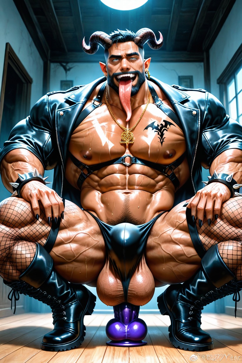 Massive Legs, Fishnets, Detailed Muscles AI Gay Porn