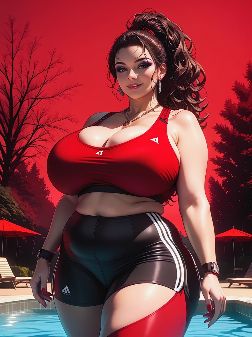 Wide Hips, Ultra Realistic, Navel Exposed BBW AI Porn