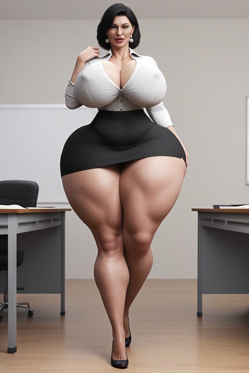 Huge Ass, Colossal Swollen Lips, Hyper Extreme Plump Round Lips AIポルノ