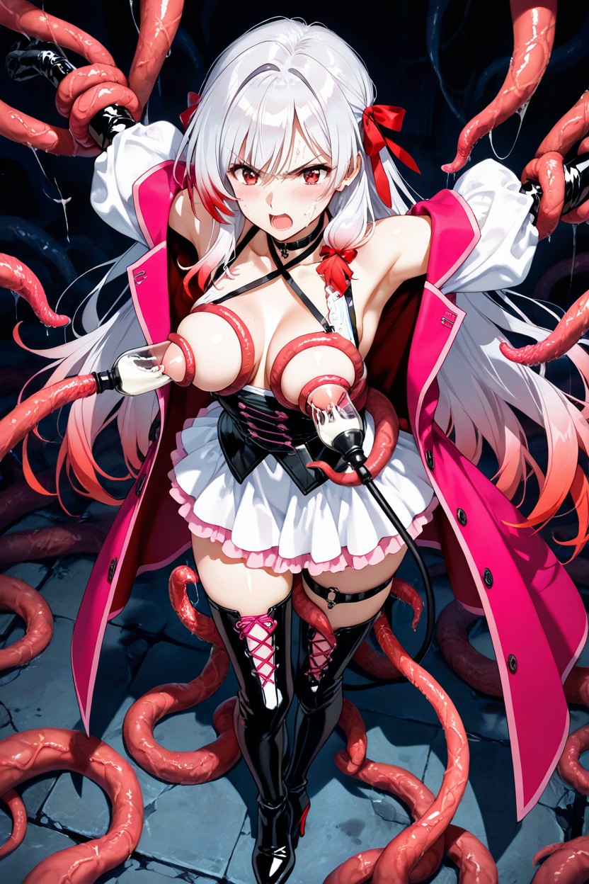 Medium Breasts, Skinny, Large Detached Puff Sleeves Hentai AI Porn