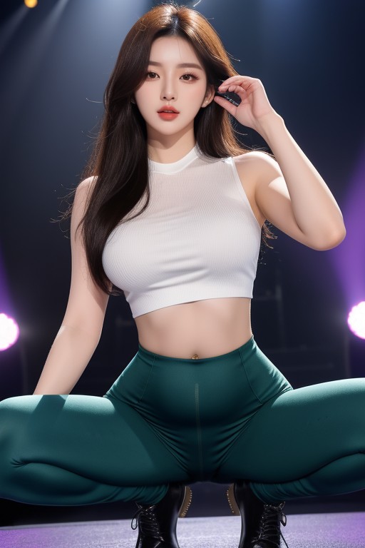 深蹲, Confident Pose, Vibrant Colors AI國產黃片