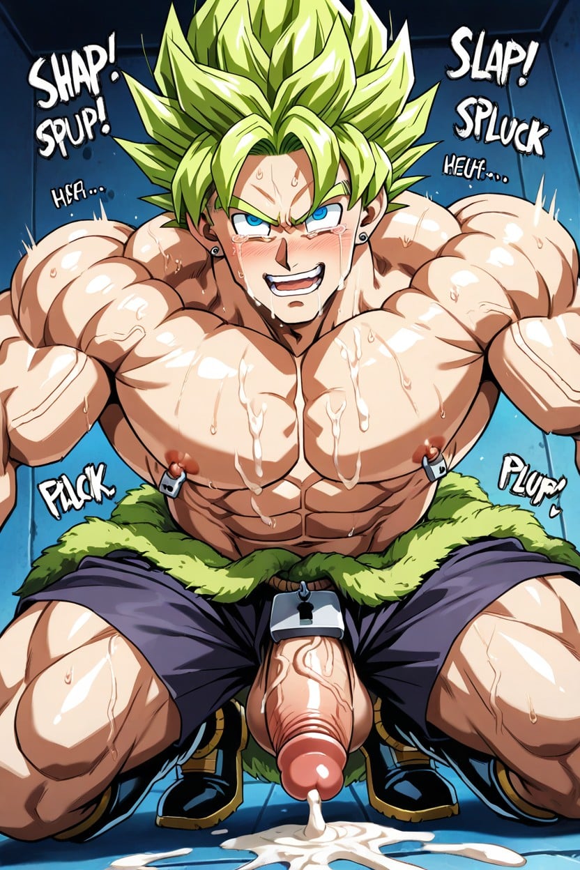 Cell, Trunks's Cock Is Hyper Elected And Big Padlock Piercing, Wall AI Gay Porn