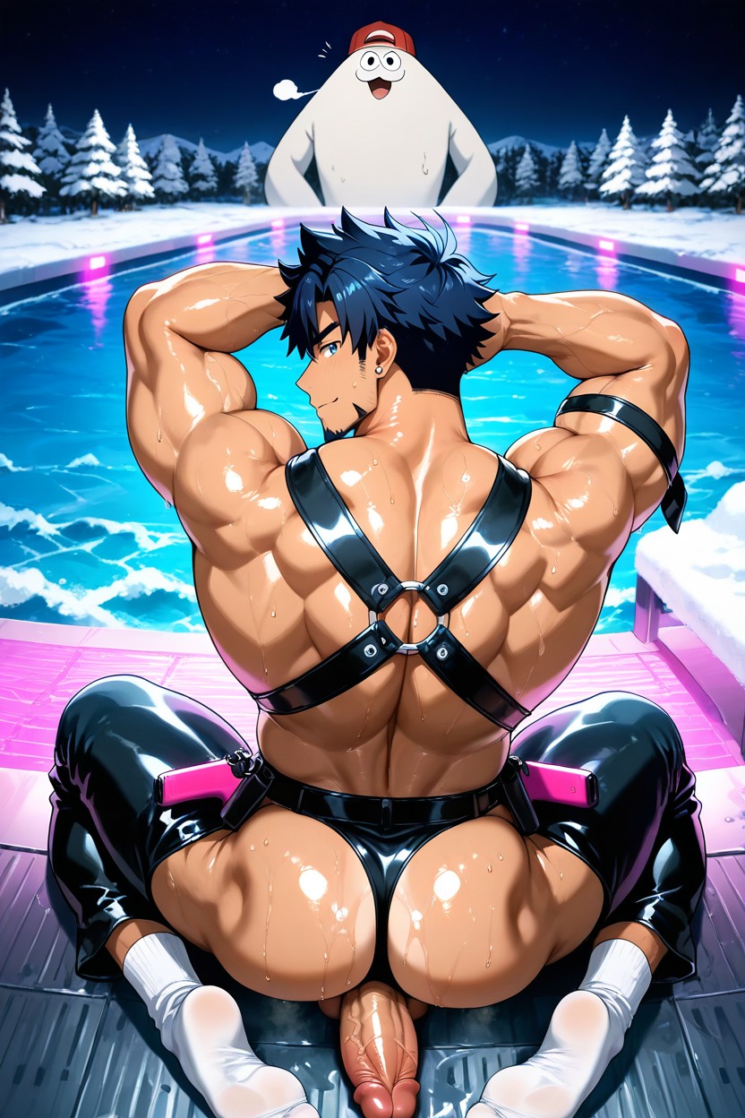 Shoulder Pistol Holsters, Rear View, Hyper Balls AI Gay Porn
