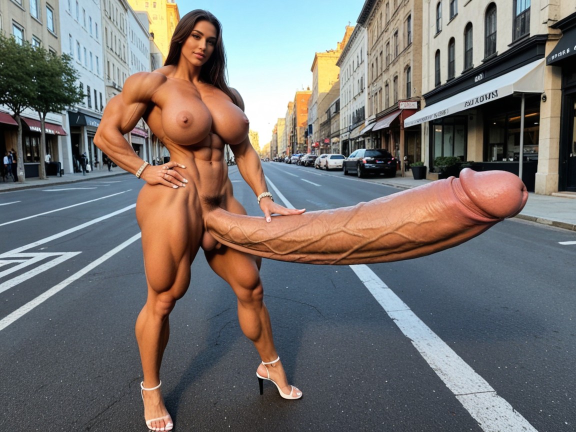 Wide Hips, Muscular Thighs, Excessive Pubic Hair Porno IA transsexuelle