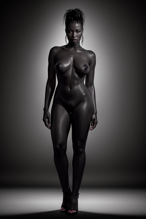 벌거벗은, Midnight Black Skin, 전신 AI 포르노
