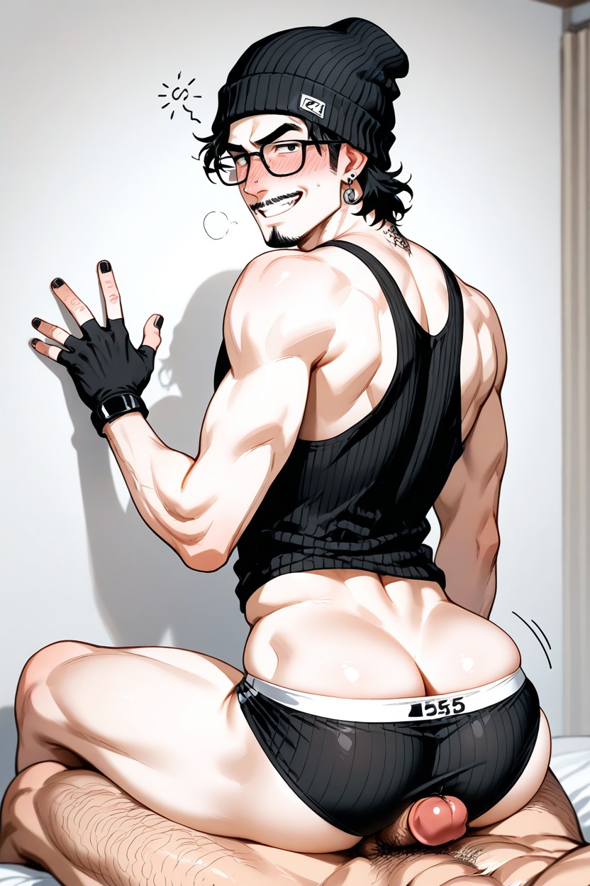 Gay, Horny, Medium Length Wavy Hair AI Gay Porn