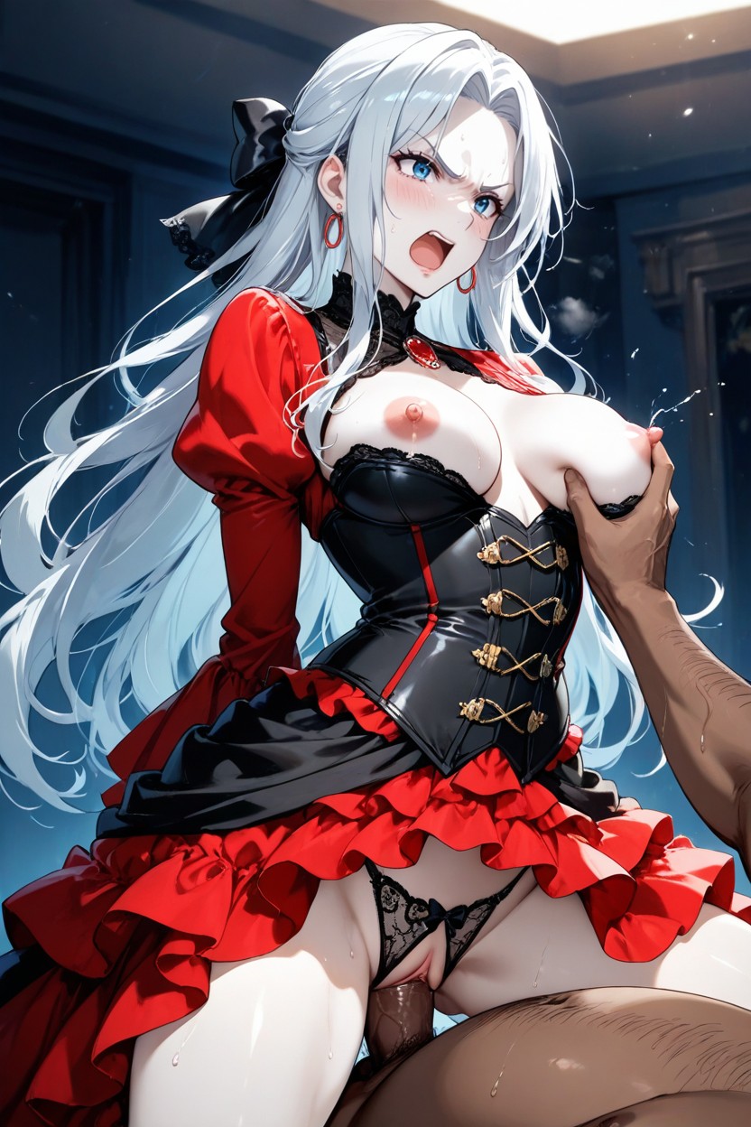 Long Hair, High Neckline, Elegant Clothing Hentai AI Porn