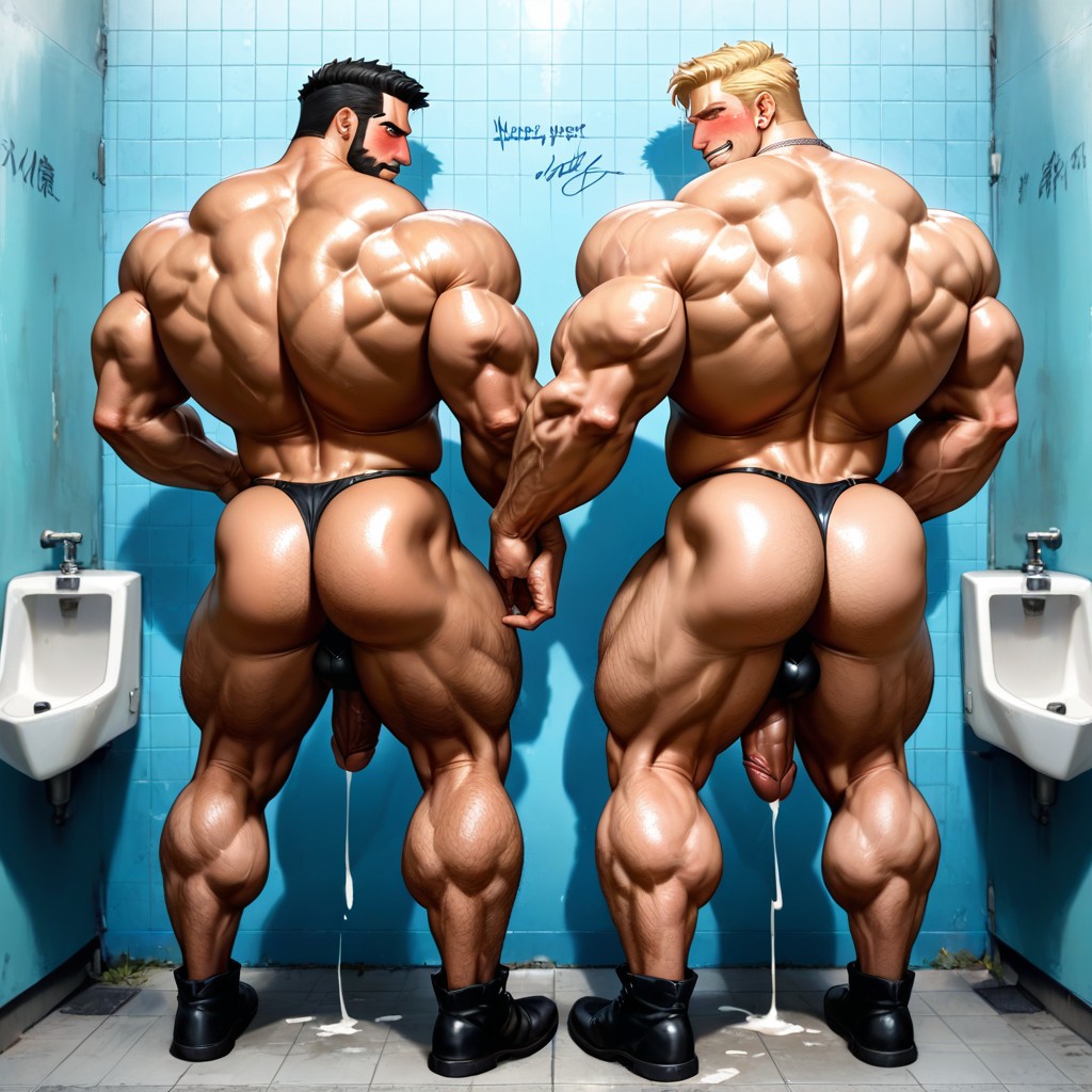 Horny, 2 People, Blond Buzz Hair AI Gay Porn