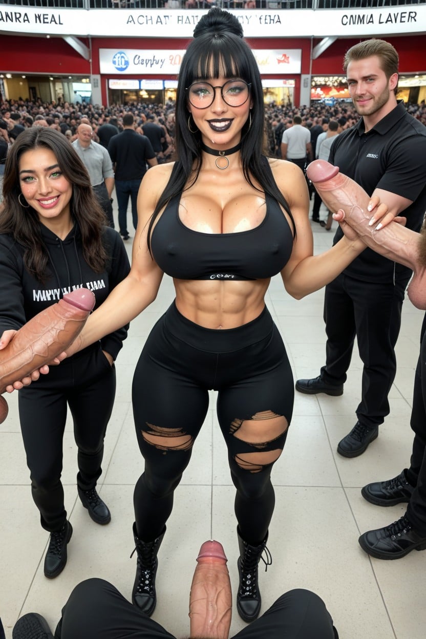 Hyper Rounded Bubble Butt, Huge Wide Hips, Blunt Bangs Pornografia de IA