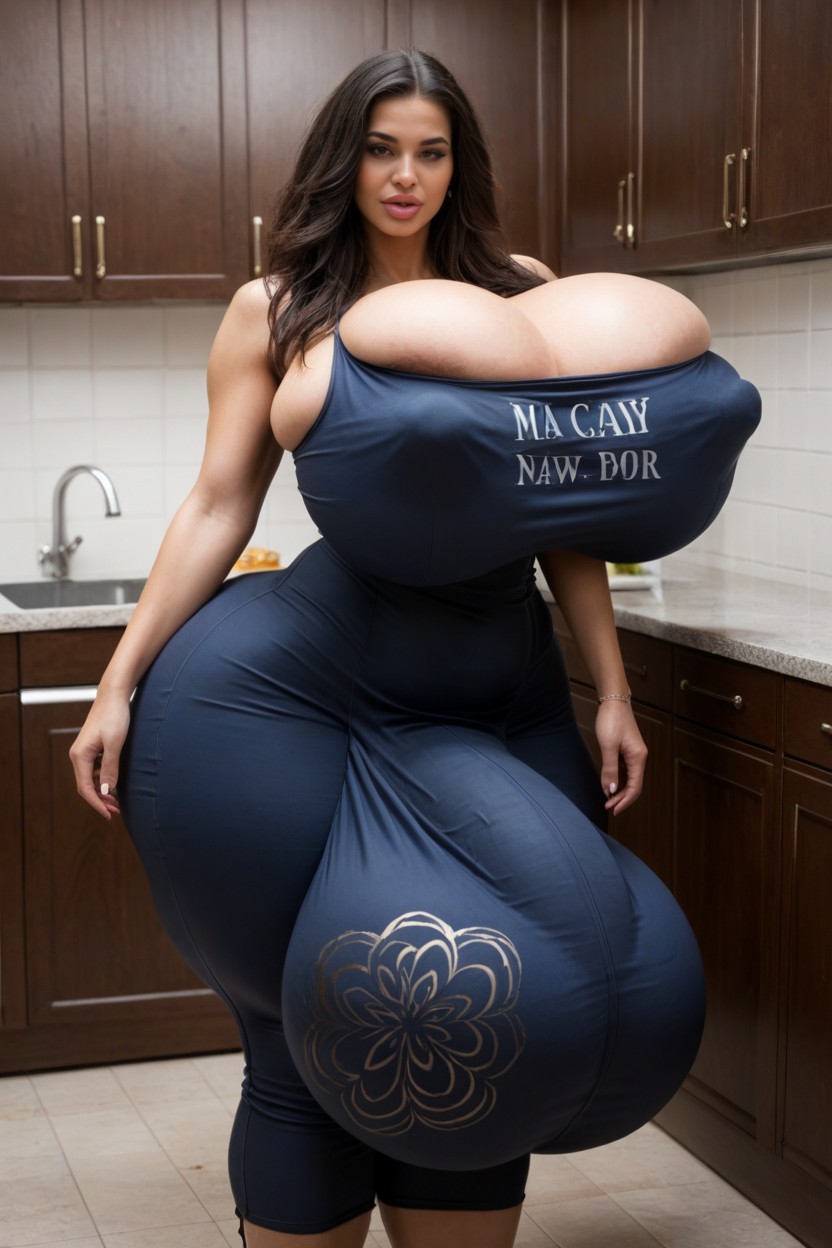 Gigantic Penis Fully Covered In Clothing, Bimbo, Extremely Large Ass AI Porn