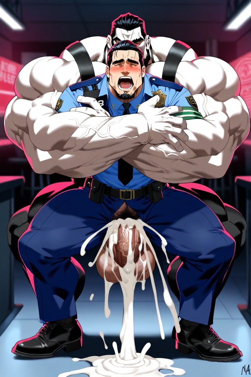 Male Police With Pussy Being Fucked By Malcolm Graves, Huge Cock, Male Police Wearing Police Clothes AI Gay Porn