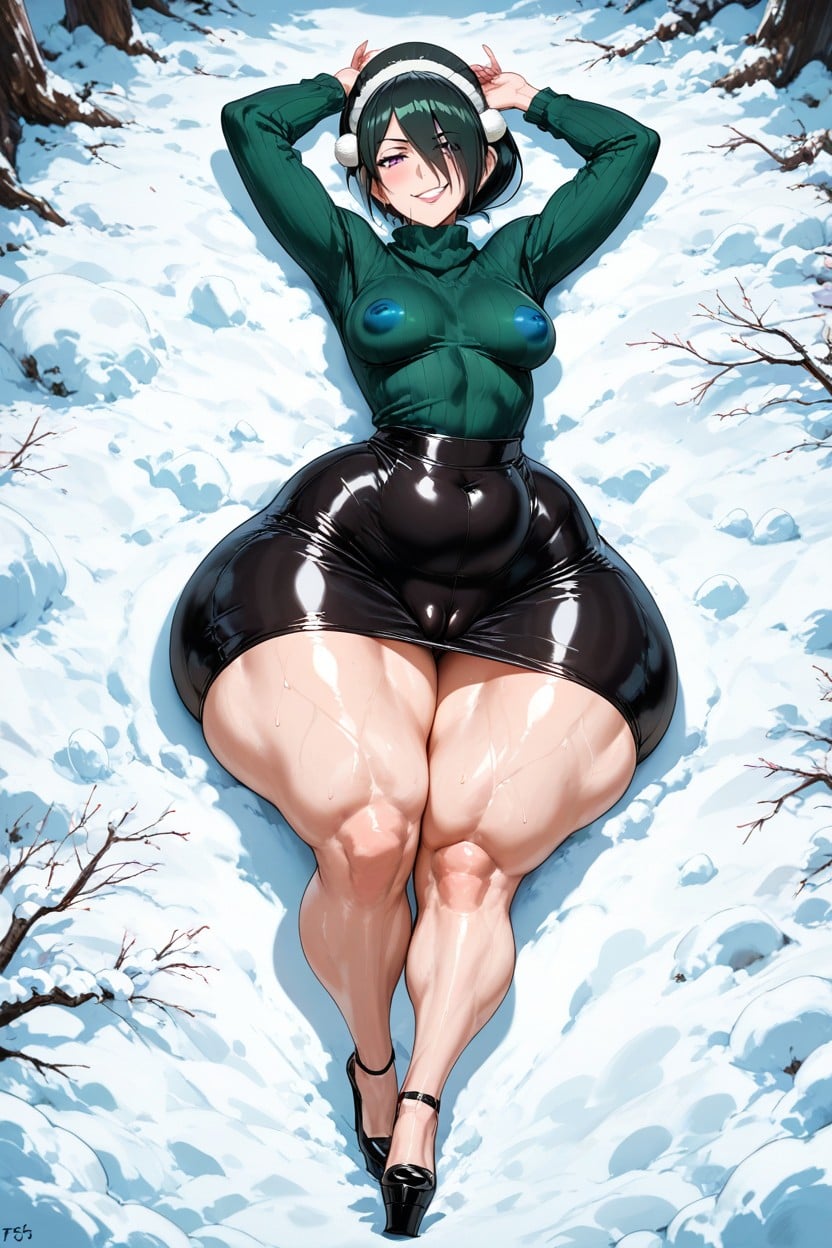 Deep Ass Crack, In The Snow, Arms Up AI Porn