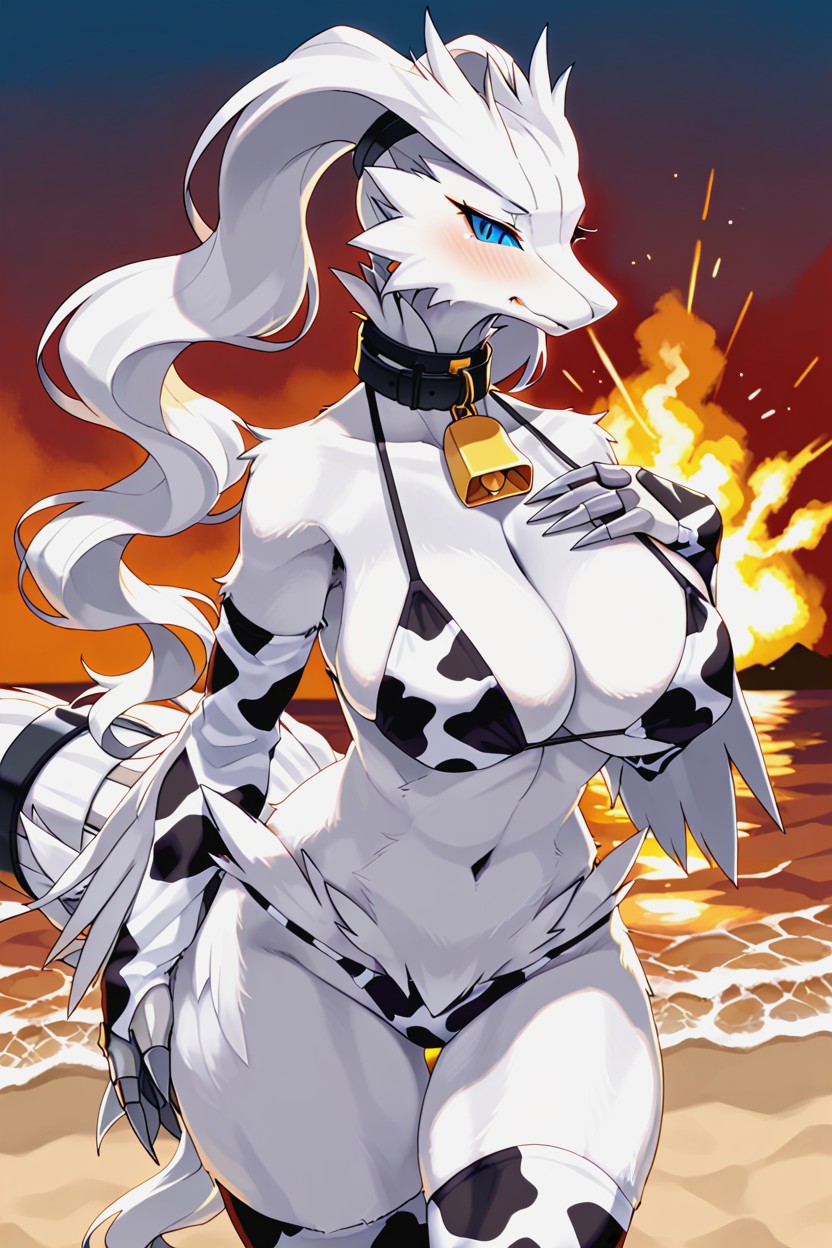 Full-body Shot, Blushing Face, Highly Detailed Furry AI Porn