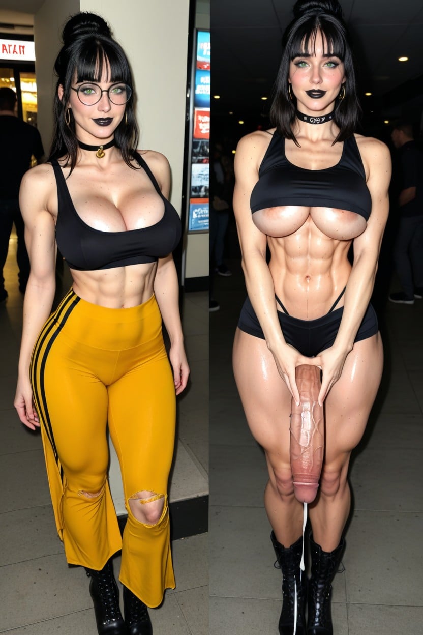 Veiny Cock, Medium Perky Natural Breasts, Thunder Thighs AI Porn