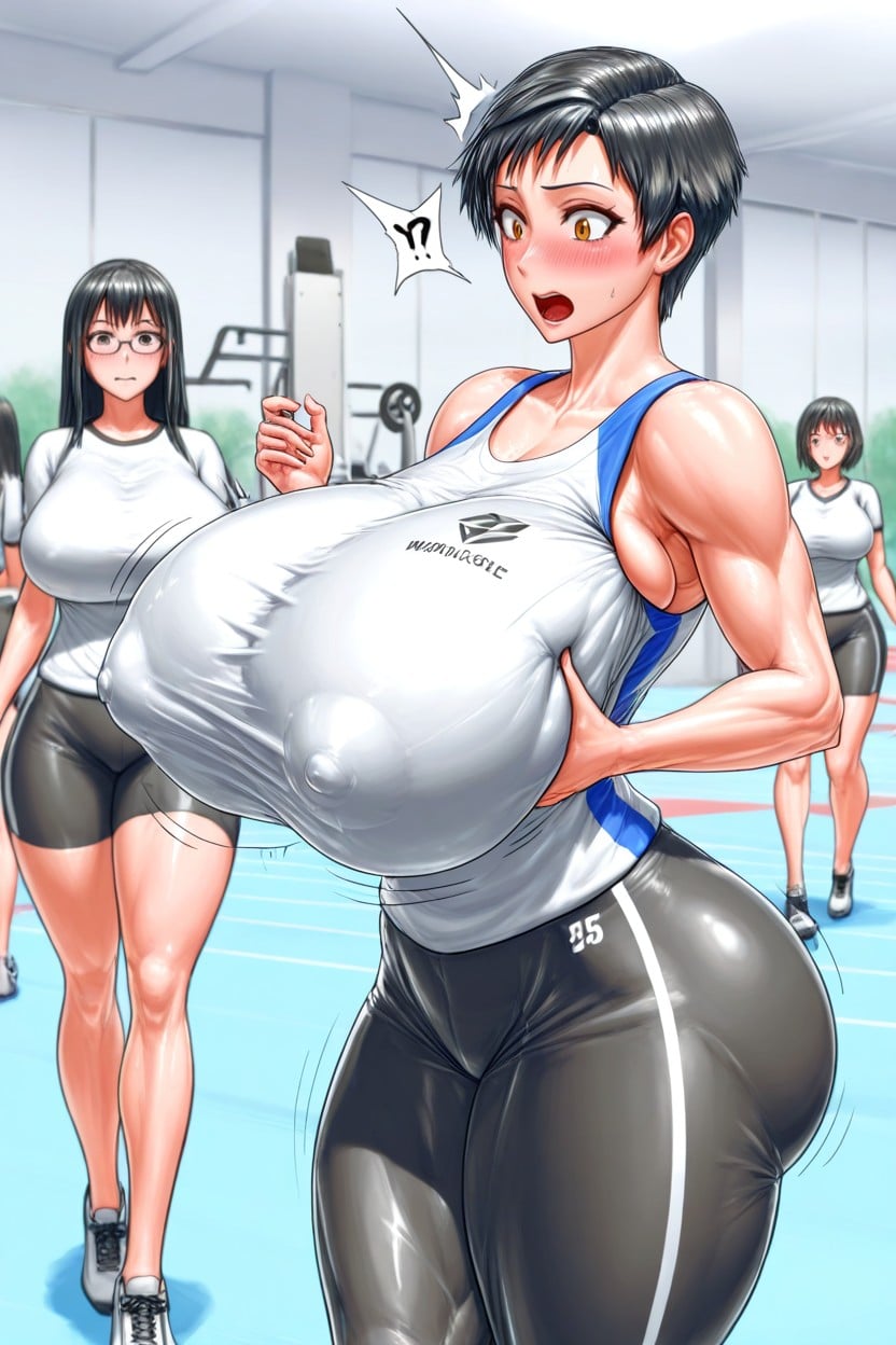 Fully Clothed, Covered Breasts, Very Short Hair AI Porn