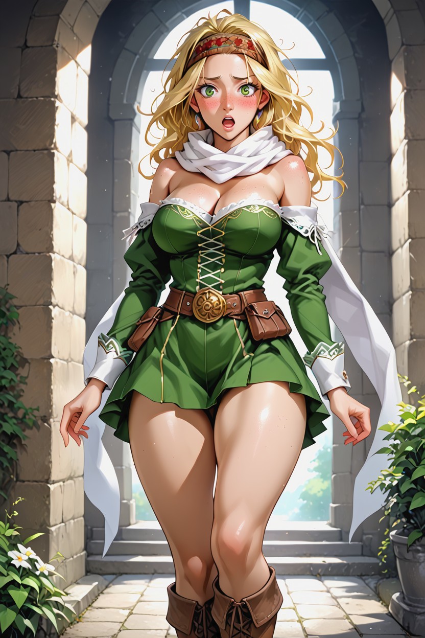 Large Breast, Corset, Scarf AI Porn