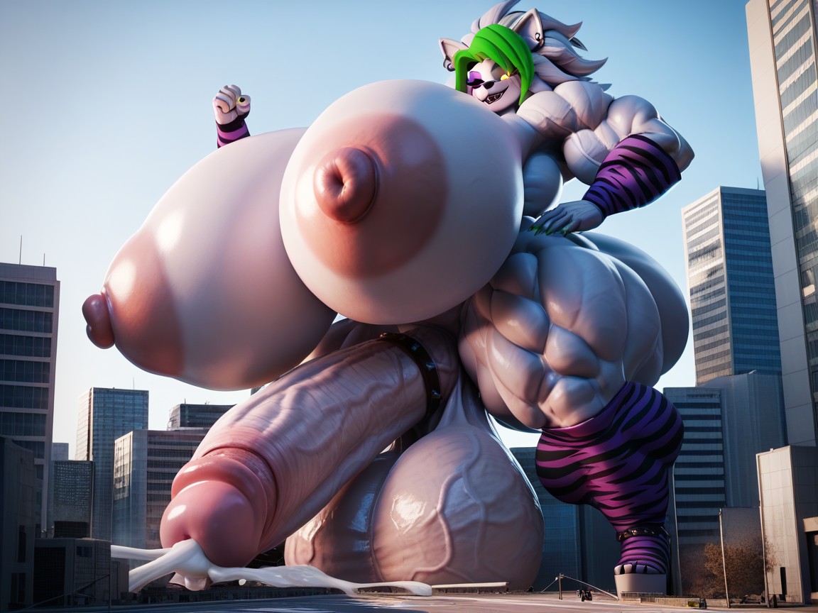 D Render, Hyper Muscle, Growth Furry AI Porn