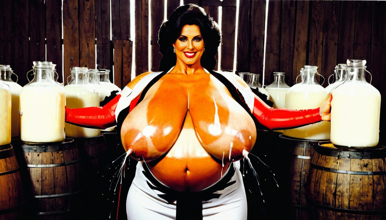 Nude, Huge Milk Bottles, Colossal Breasts AI Porn