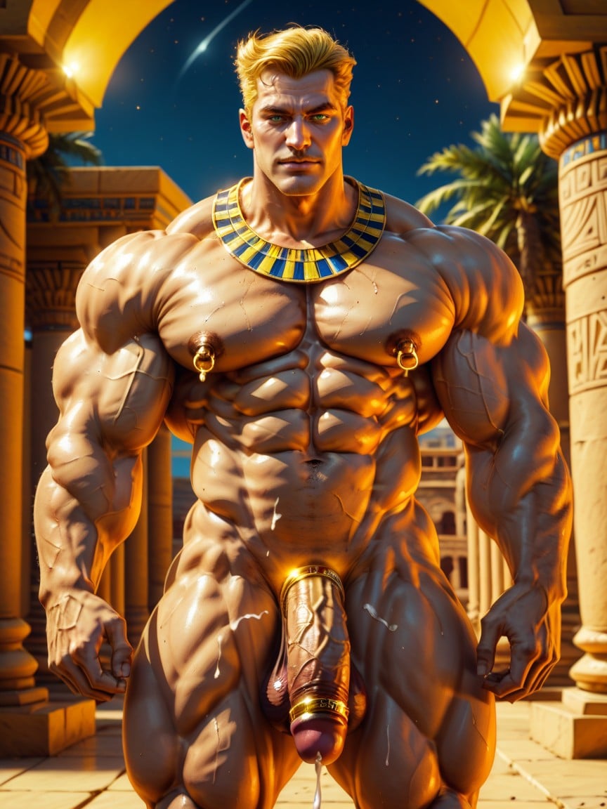 Detailed Face, Flexing, Male Bodybuilder AI Gay Porn