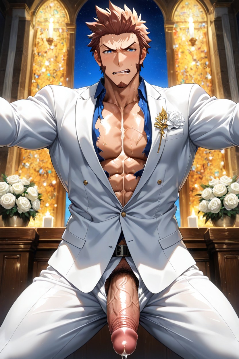 Dark Tanned Skin, Wedding, Angry AI Gay Porn