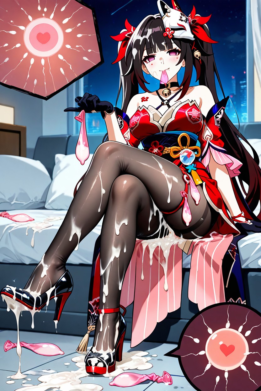 Cum On Penis, Fertilization X-ray, Medium Breast Hentai AI Porn