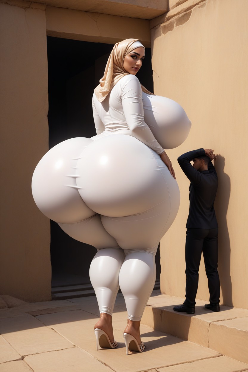 Man Is Taller Than Woman, Rear View, Couple Hentai IA