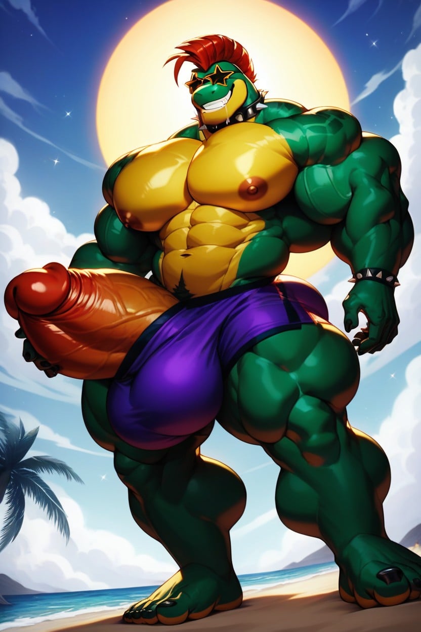 Huge Biceps, Yellow Jaw, Thick Furry AI Porn