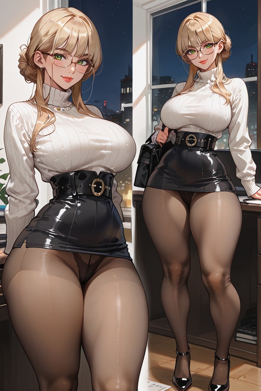 Extremely Wide Open Eyes, Behind View, Massive Breast AI Porn