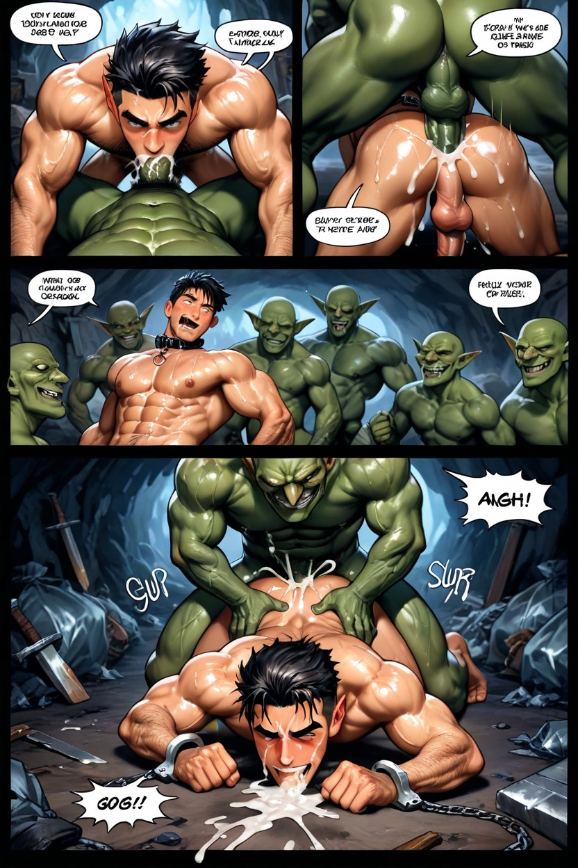 Cum Excessively, Cartoon Style, Collar AI Gay Porn
