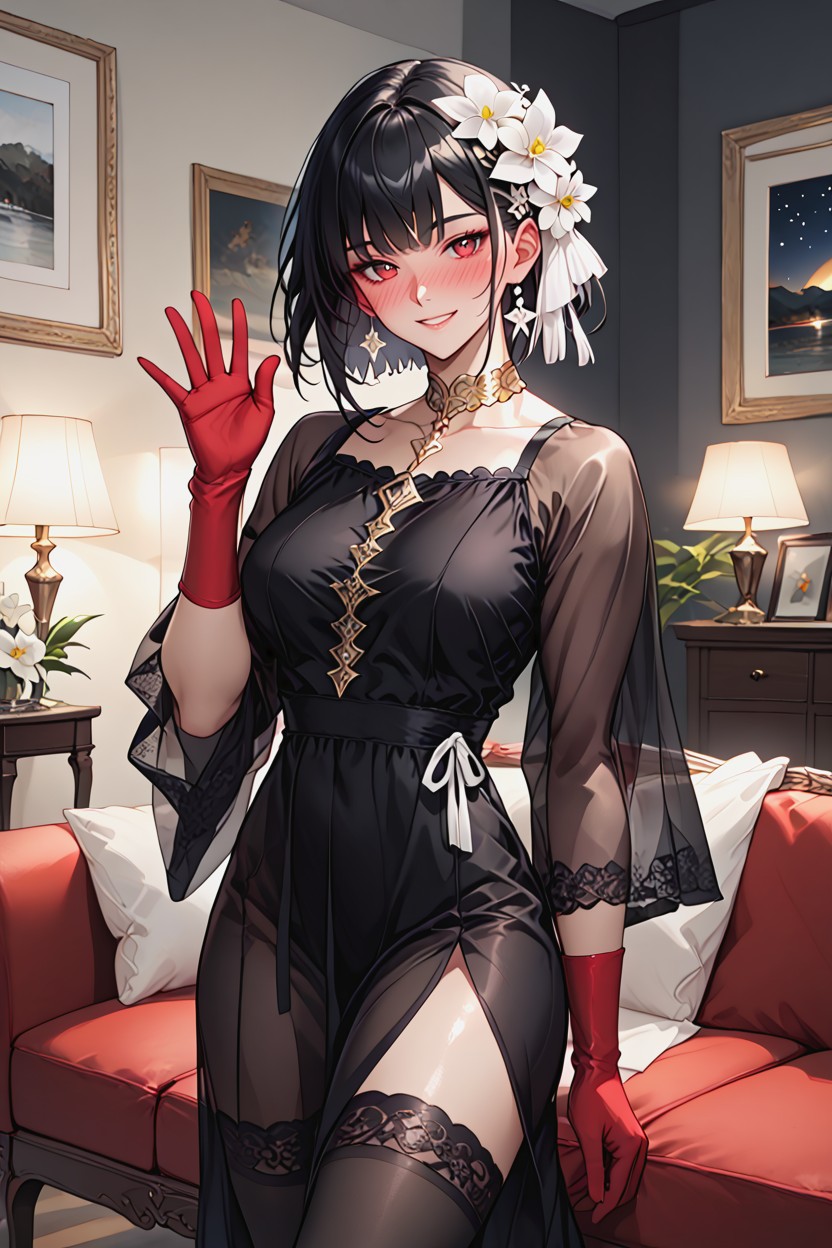 Medium Breasts, Fit Body Type, Looking At Viewer Hentai IA