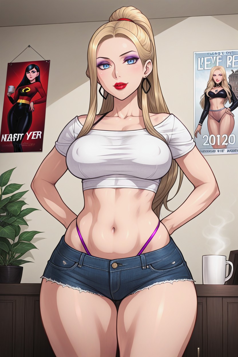 Front View, Thong, Cafe Hentai AI Porn