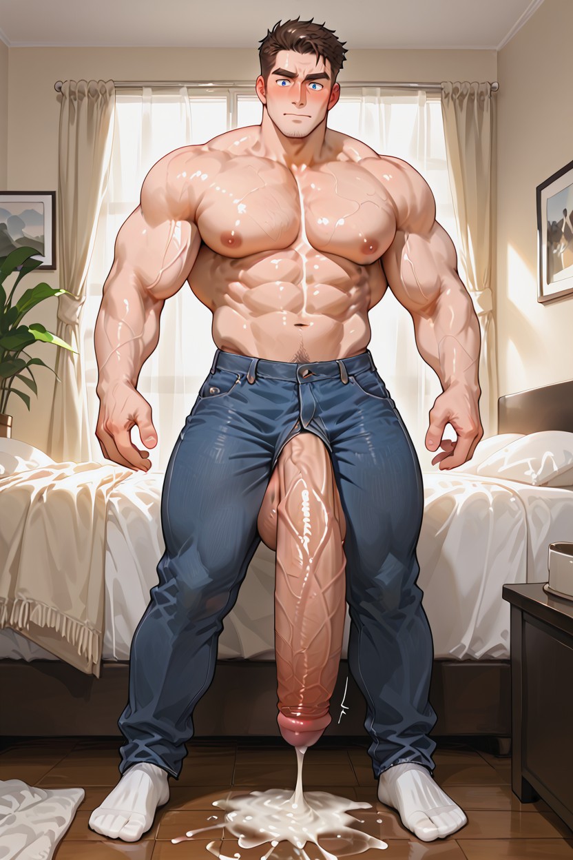 Muscular Body, Full Clothes, Growing Cock Porno gay IA
