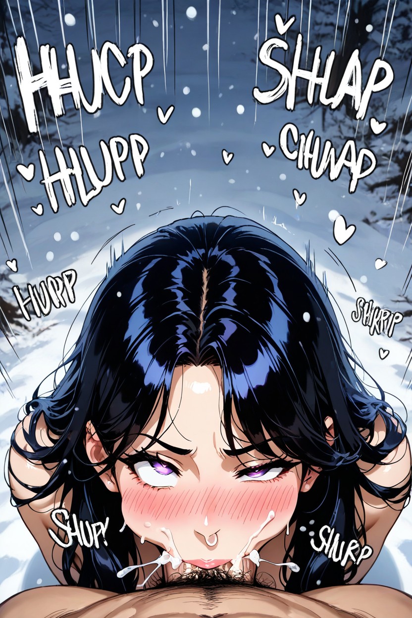 Blushing, Ahegao, Penis Resting On Woman's Hair Parting Hentai AI Porn