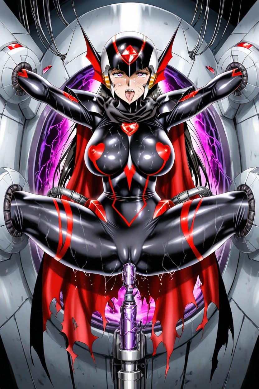 Flowing Black Cape Of Darkness, Flushed Cheeks, Machine Sex Porno IA Hentai