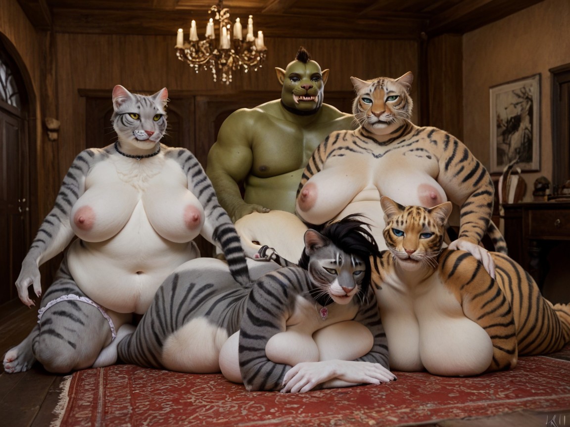 Plump Bubble Butt, Anthro Khajiit, Nude AI Porn