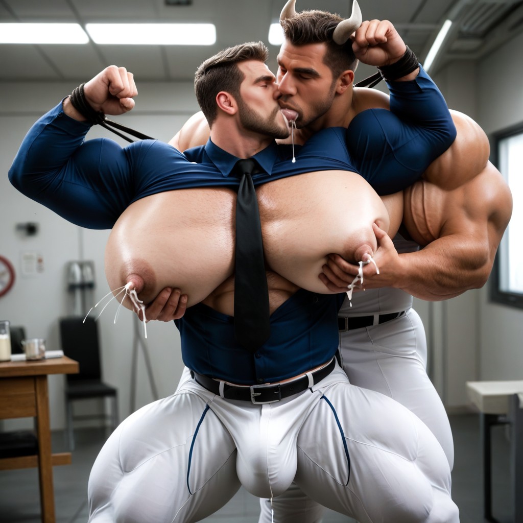 Squeezing Nipple, Pinching Nipples, Squeezing Boobs Together AI Gay Porn