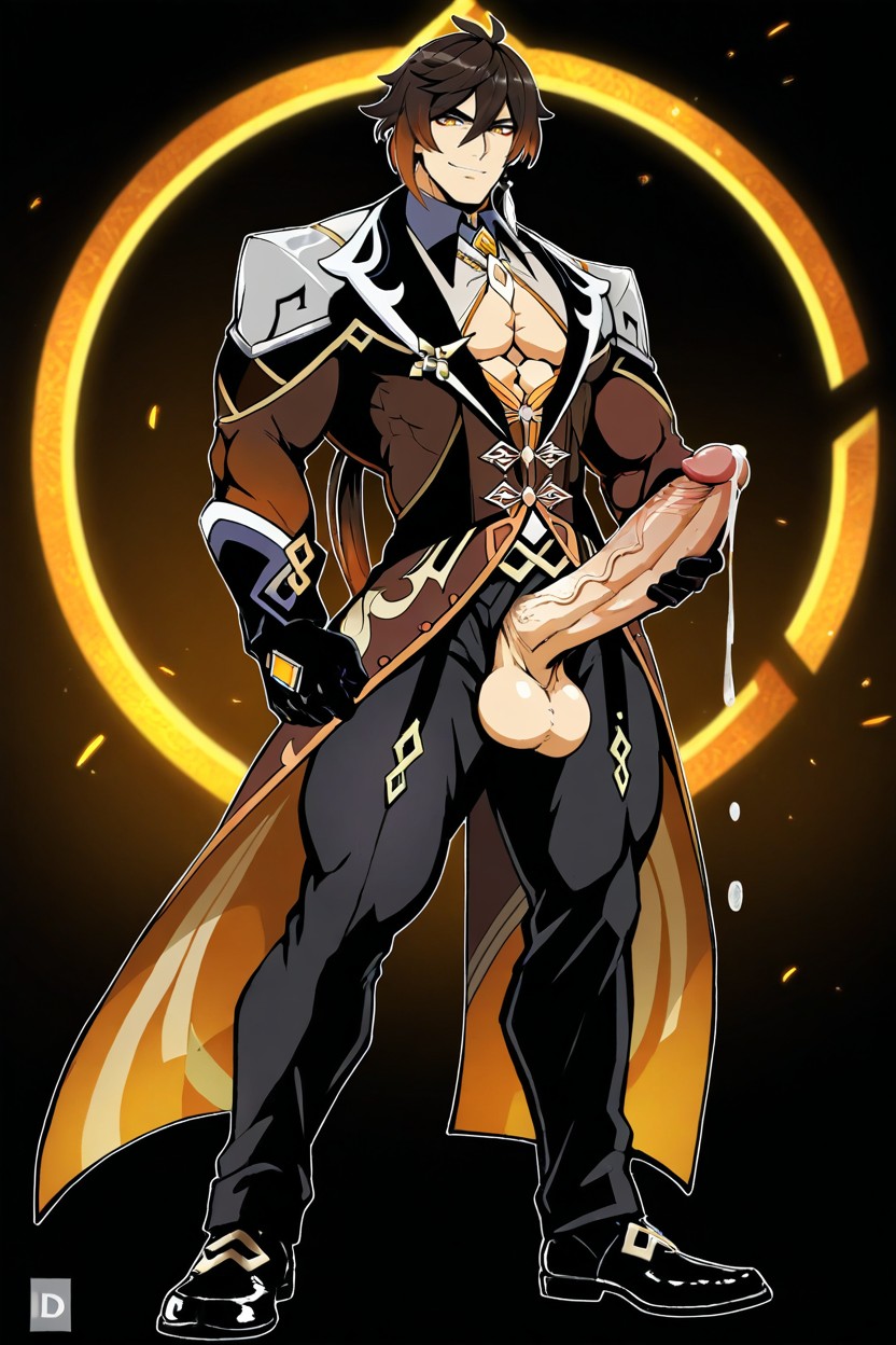 Full Body, Oversized Muscles, Penis Bigger Than Body AI Gay Porn