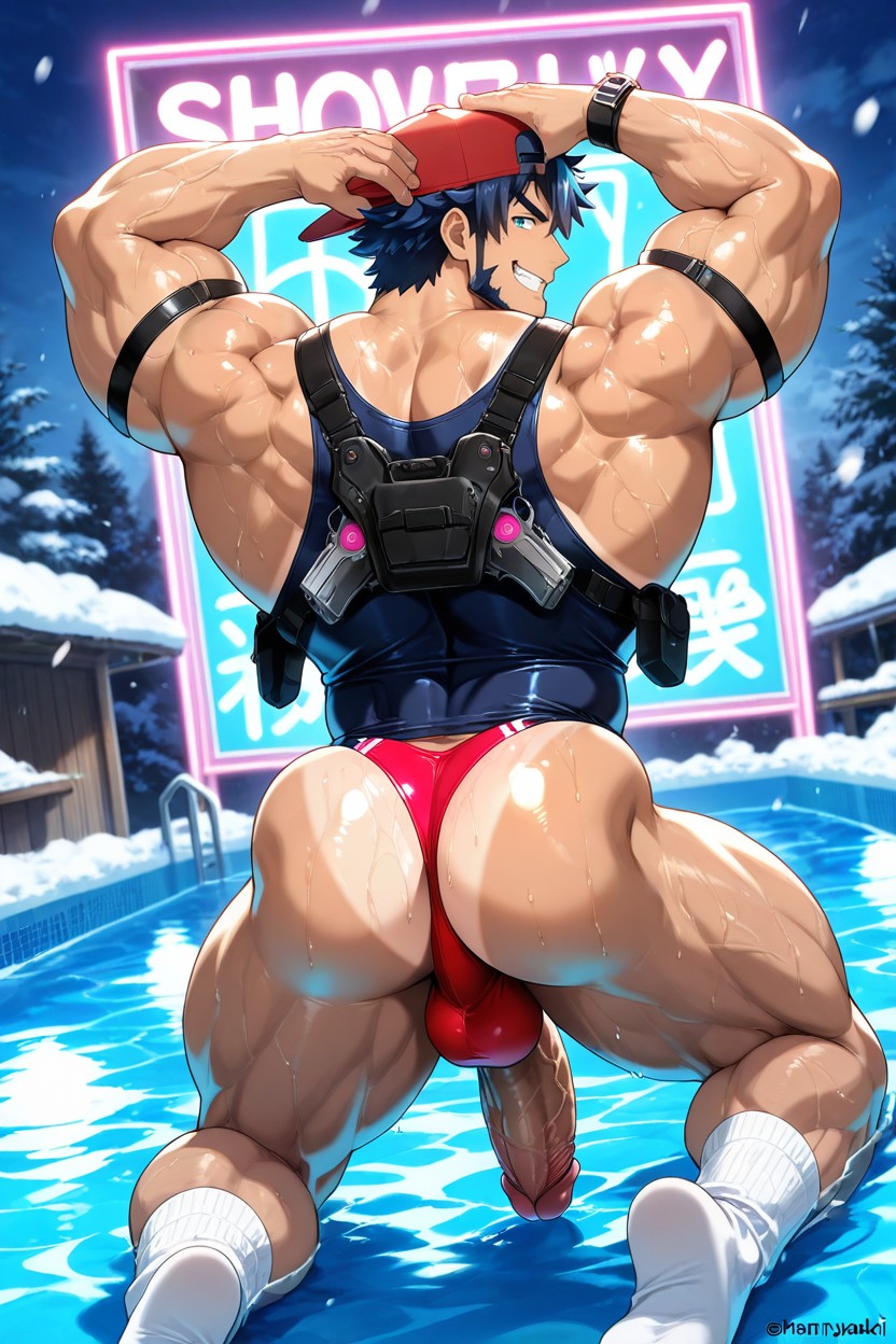 Blue Eyes, Wide Angle, Sweaty AI Gay Porn