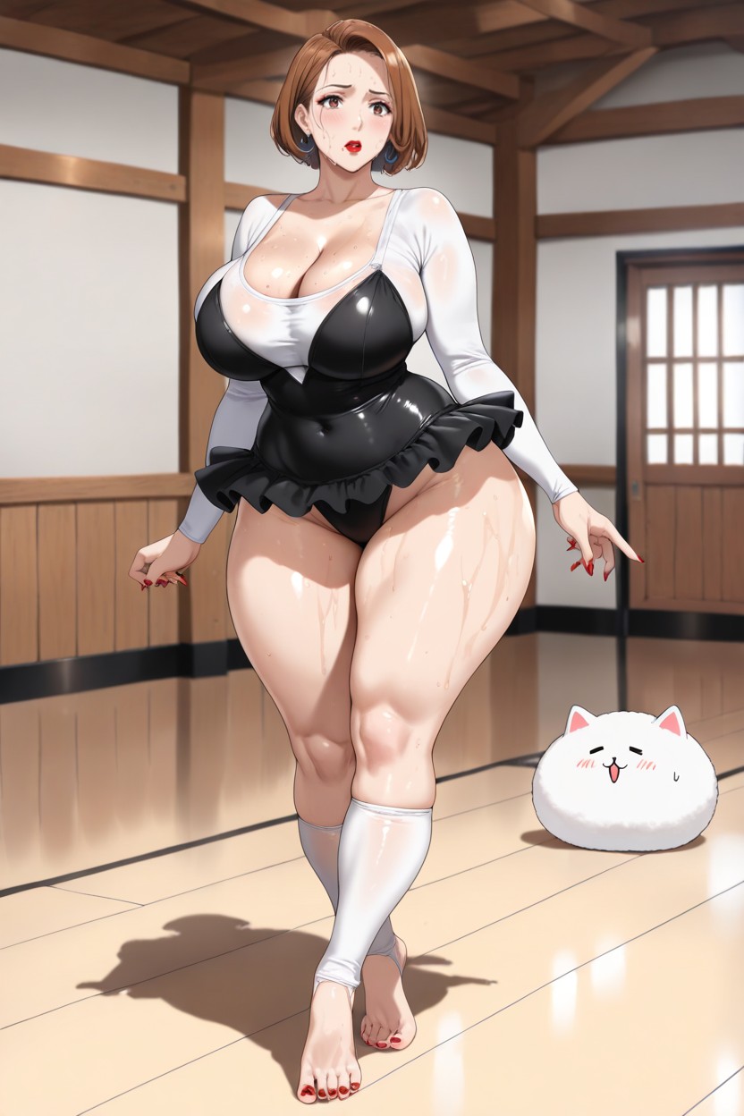 Long Sleeves, Sweaty, Extremely Sweaty Face AI Porn