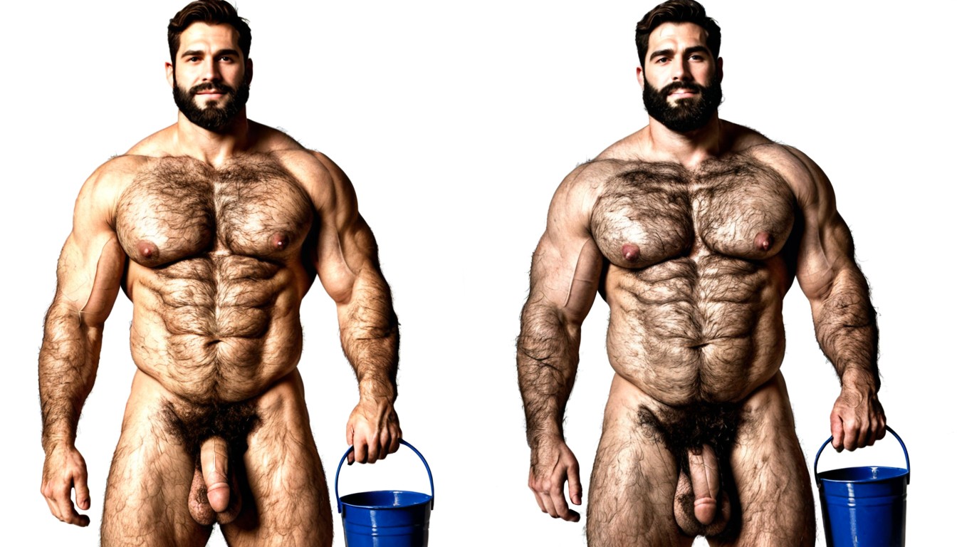 Very Thick Pubic Hair, Man Only, Visible Cock AI Gay Porn
