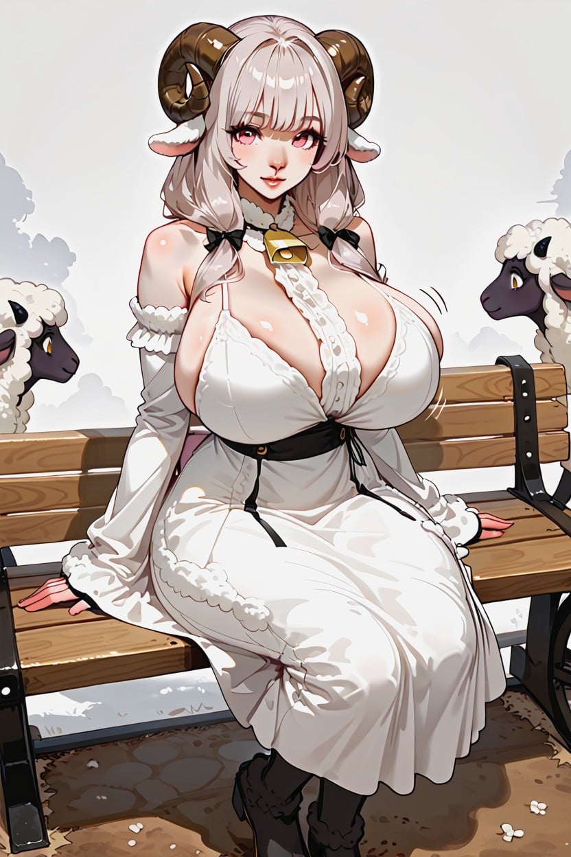 Sheep's Wool, Off-shoulder, Full Body Furry AI Porn