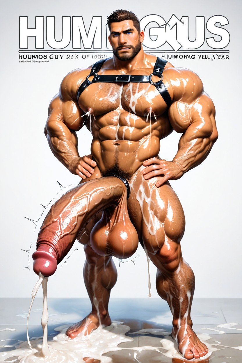 Oiled Body, Twitching Penis, Bright Light On Body AI Gay Porn