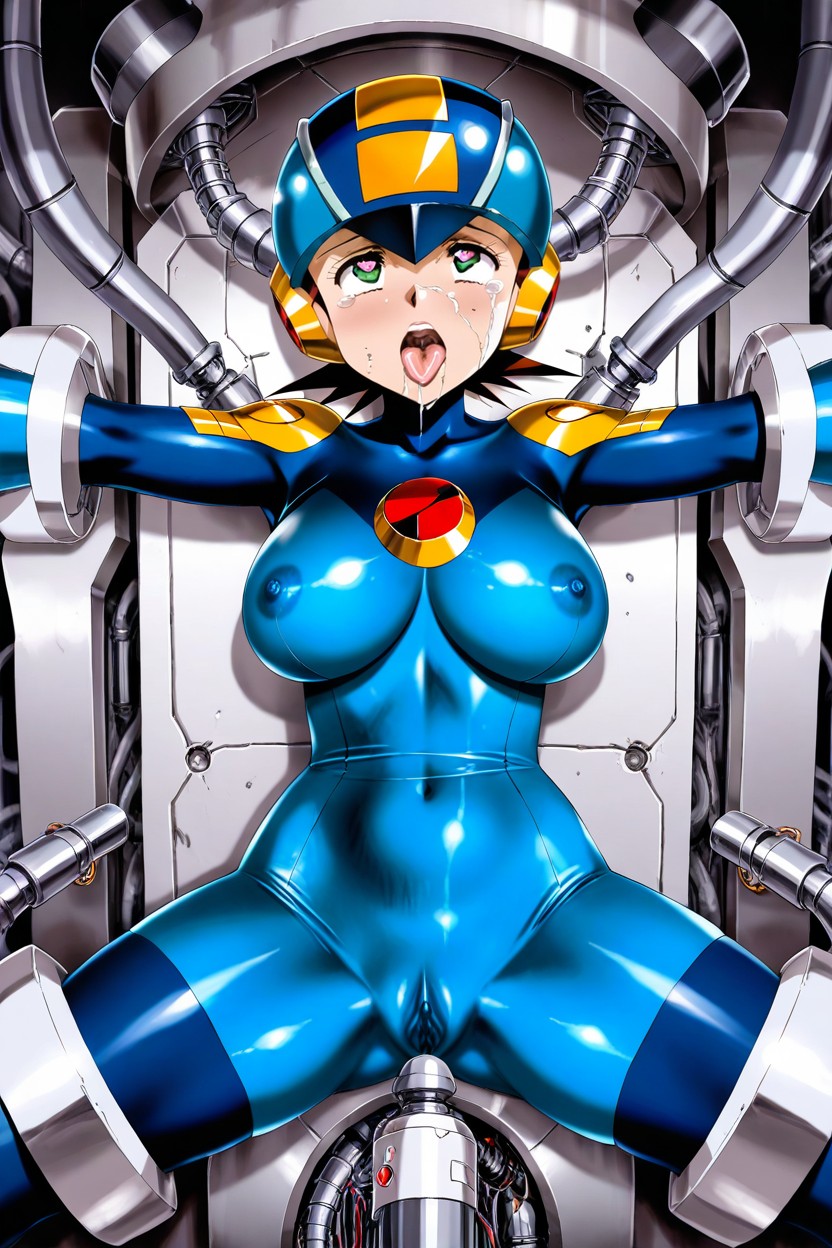 Limbs Inside Machine, Voluptuous, Covered Navel Hentai AI Porn