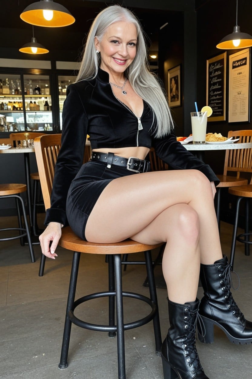 Night Lighting, Long Hair, Skirt AI Porn