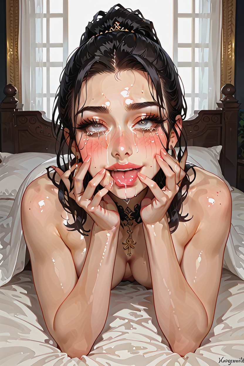 High And Tight Ponytail, Skinny, Happy Crying AI Porn