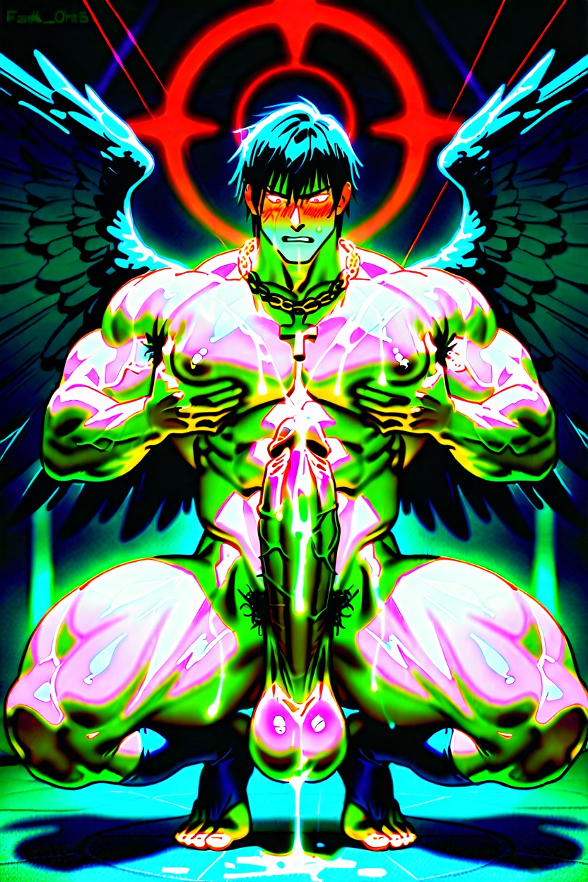 Bangs, Pectorals, Oiled Skin AI Gay Porn
