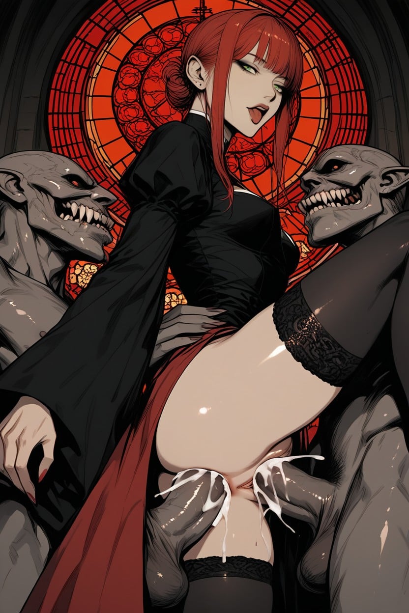 Gigantesco, Redhead Woman, Thigh Highs Hentai IA