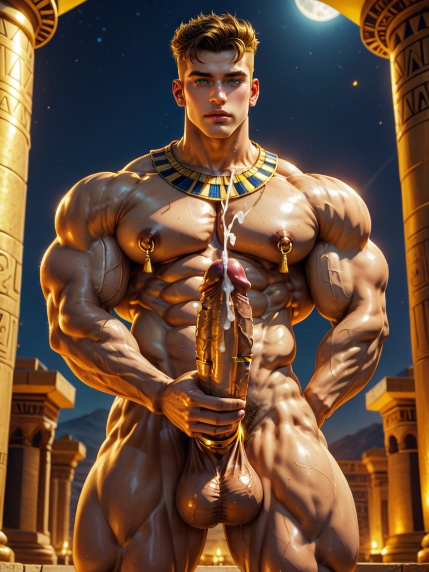 Slutty, Muscular, Side View AI Gay Porn