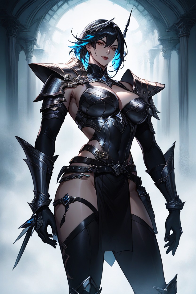 Semi-realistic Anatomy, Clean Lineart, Vibrant Colors With Gothic Atmosphere Hentai IA